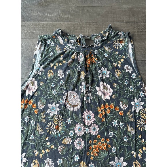 Loft women's Green floral sleeveless blouse Size XL - Picture 2 of 10